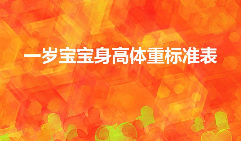 一岁宝宝身高体重标准表（一岁男宝宝体重身高标准表）