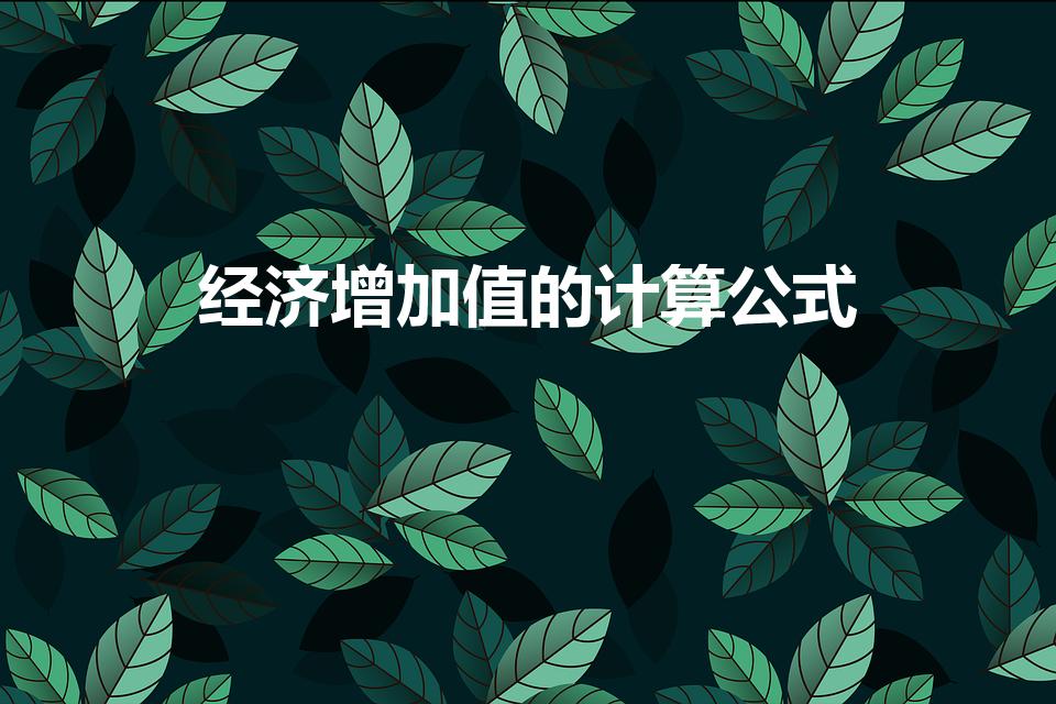 经济增加值的计算公式（经济增加值的基本公式是怎样的）