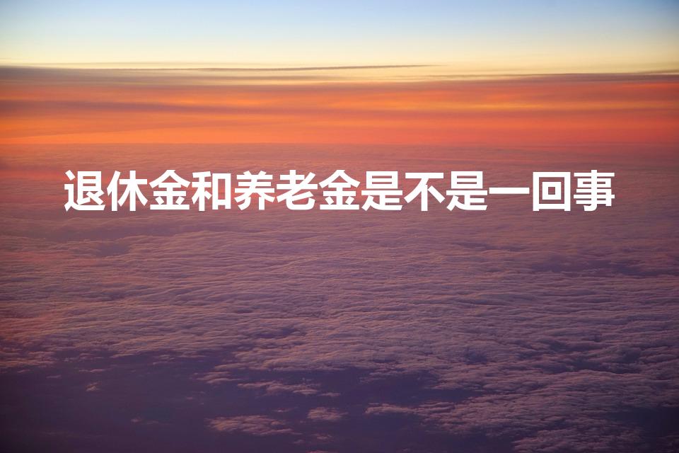 退休金和养老金是不是一回事（退休金是养老金吗）