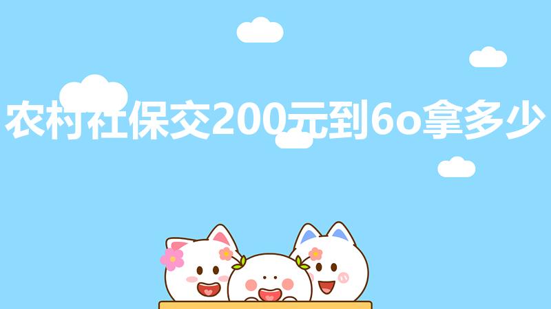 农村社保交200元到6o拿多少