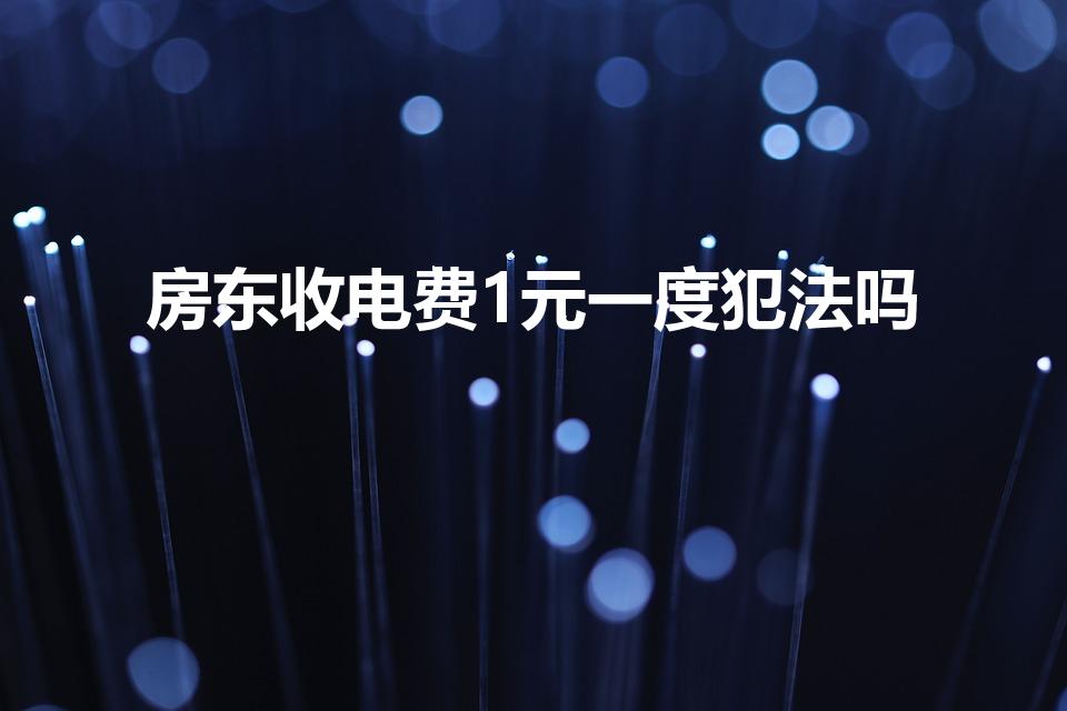 房东收电费1元一度犯法吗（二房东收电费一元一度合法吗）
