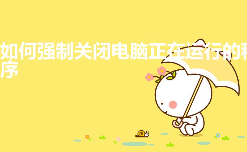 如何强制关闭电脑正在运行的程序（电脑怎么强制关闭程序）