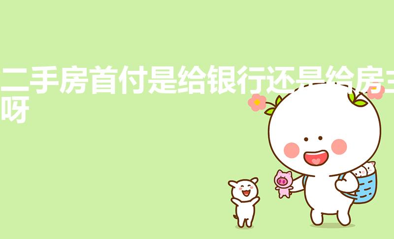二手房首付是给银行还是给房主呀（买二手房首付交给谁）