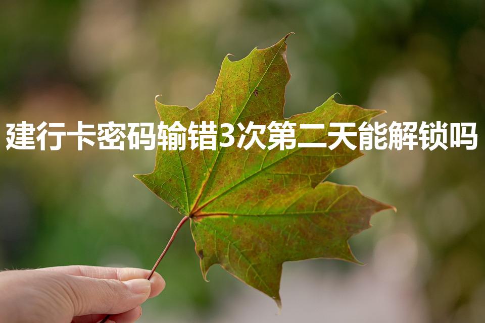 建行卡密码输错3次第二天能解锁吗