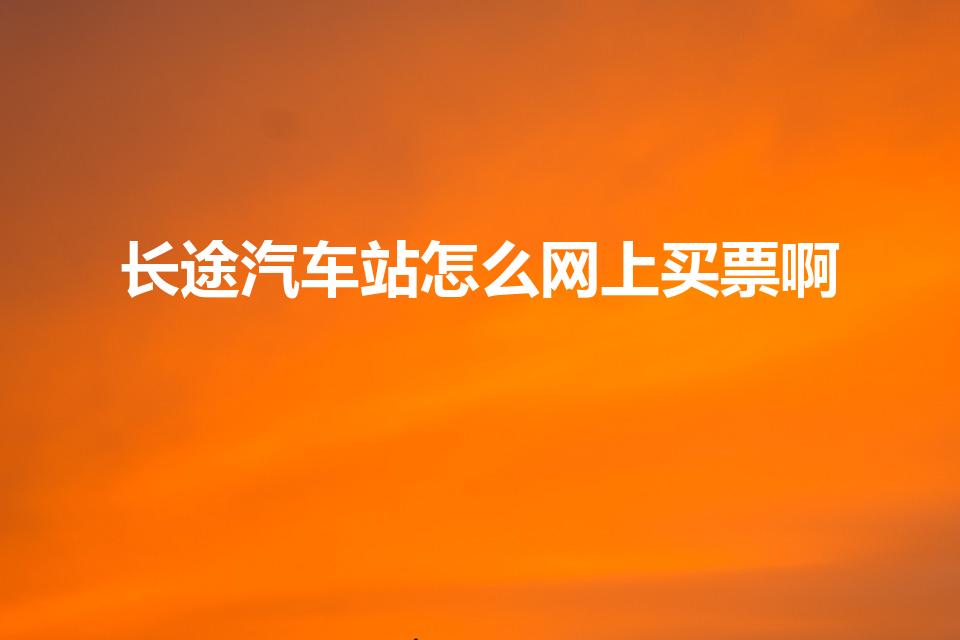 长途汽车站怎么网上买票啊（长途汽车怎么网上订票）