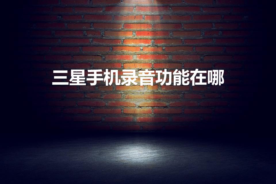 三星手机录音功能在哪（三星手机录音在哪里可以找到）