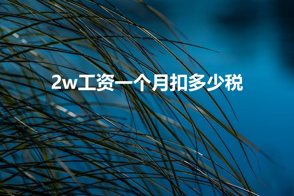 2w工资一个月扣多少税（发2万工资要扣多少税）