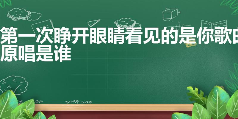 第一次睁开眼睛看见的是你歌曲原唱是谁