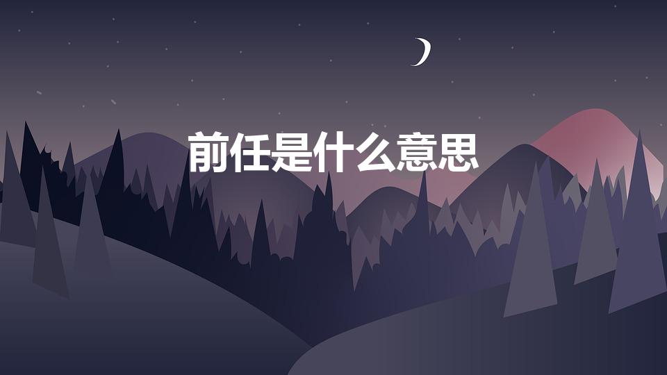 前任是什么意思（前任的定义是什么）