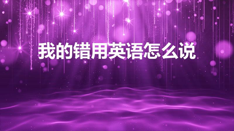 我的错用英语怎么说（怎么用英文表达我错了）