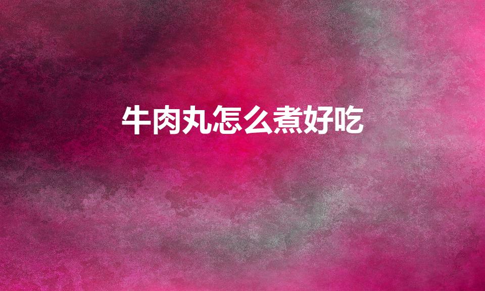 牛肉丸怎么煮好吃（怎么煮牛肉丸）