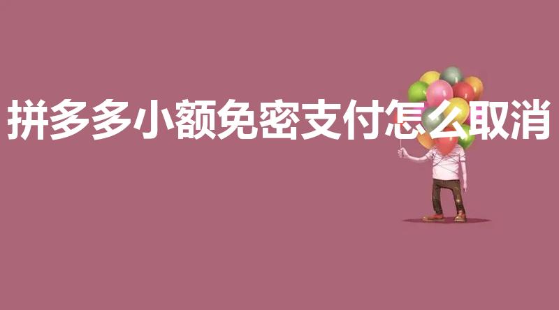 拼多多小额免密支付怎么取消（拼多多免密码支付怎么取消）