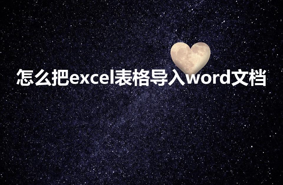 怎么把excel表格导入word文档