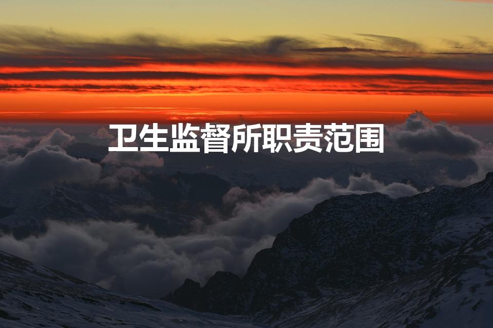 卫生监督所职责范围（卫生监督所是干什么的）