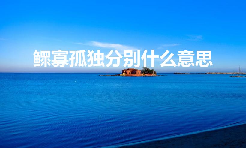 鳏寡孤独分别什么意思（鳏寡孤独 什么意思）