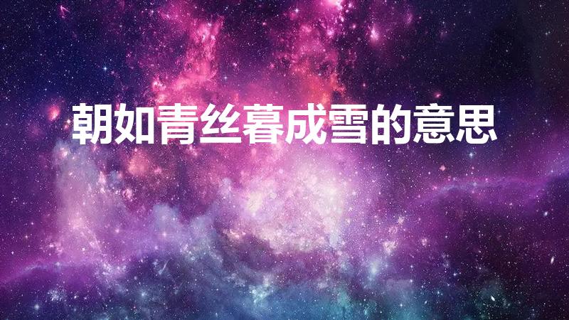 朝如青丝暮成雪的意思