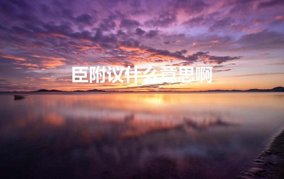 臣附议什么意思啊（臣附议是什么意思）