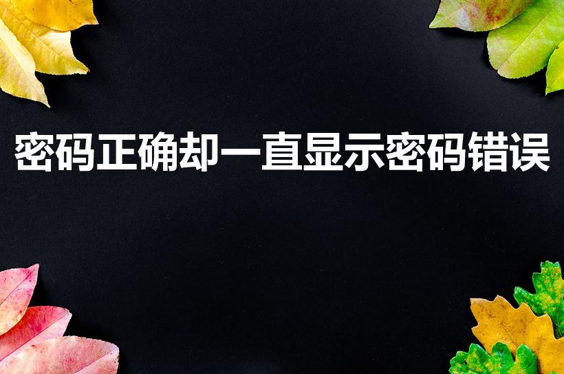 密码正确却一直显示密码错误