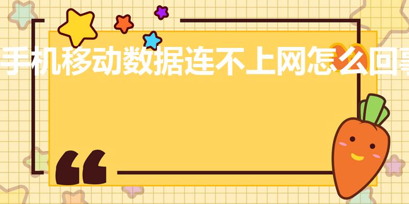 手机移动数据连不上网怎么回事（手机连不上网是怎么回事）