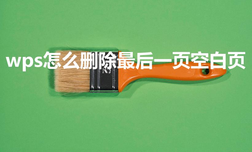 wps怎么删除最后一页空白页