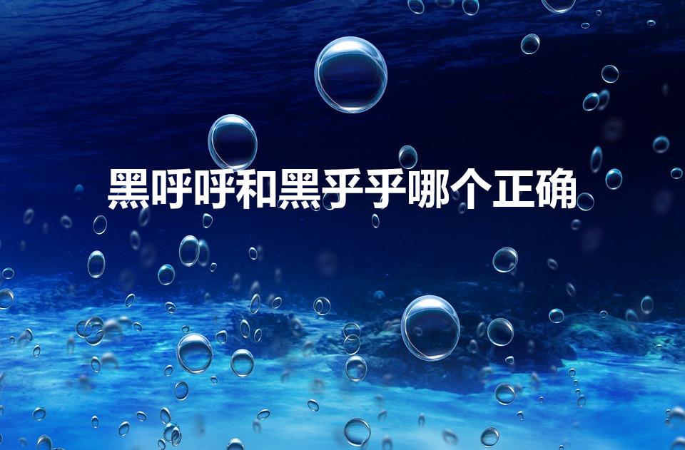 黑呼呼和黑乎乎哪个正确（黑乎乎还是黑呼呼）