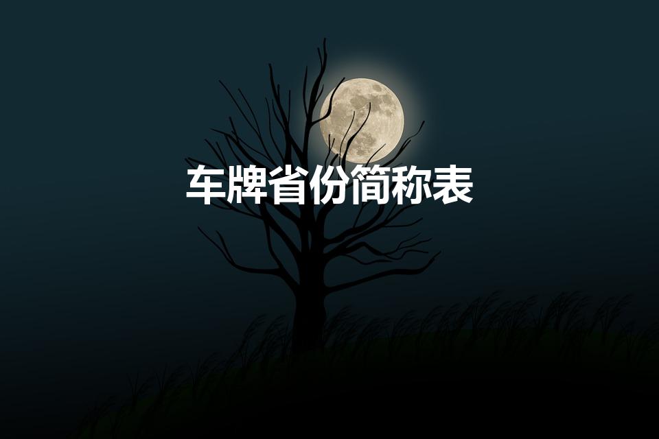 车牌省份简称表（省份车牌简称有哪些）