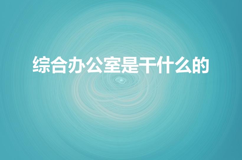 综合办公室是干什么的（综合办公室的职责是什么）