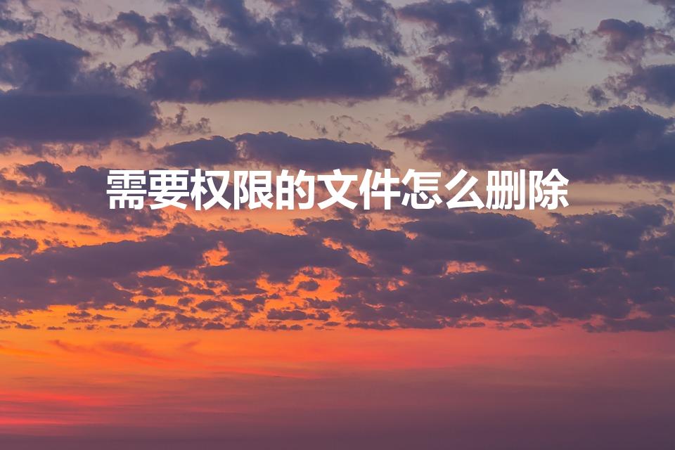 需要权限的文件怎么删除