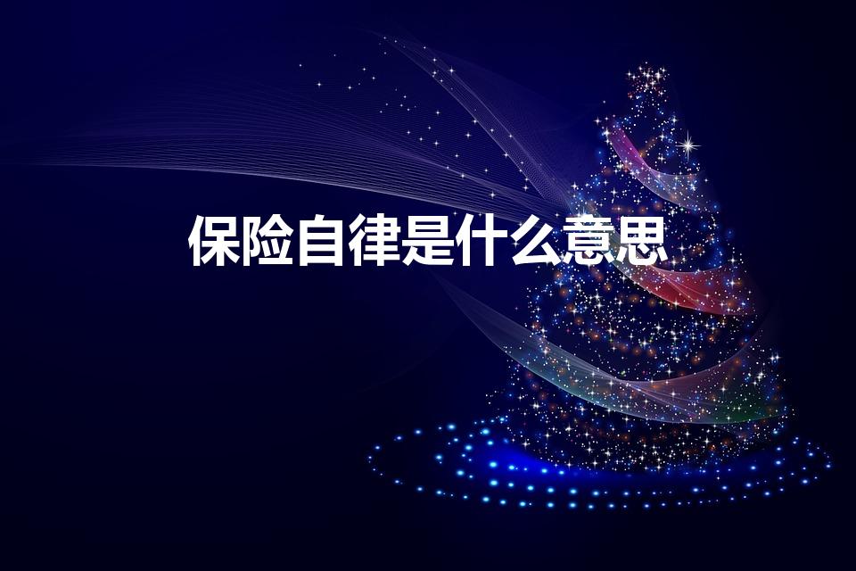 保险自律是什么意思（保险自律是什么意思啊）