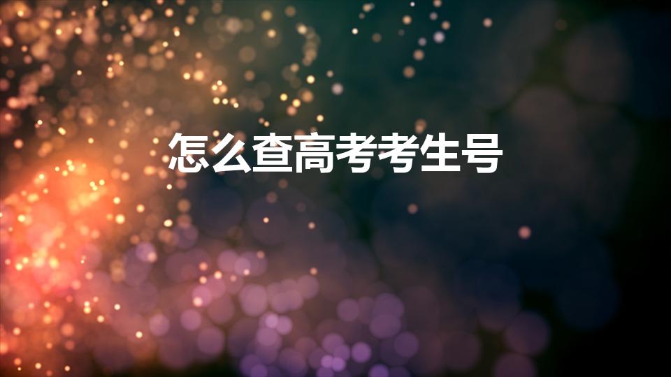 怎么查高考考生号（如何查询高考考生号）