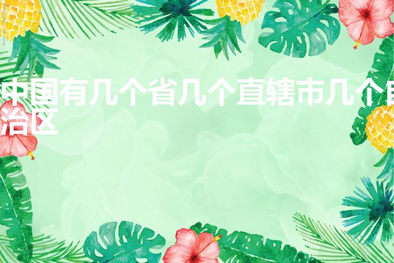 中国有几个省几个直辖市几个自治区