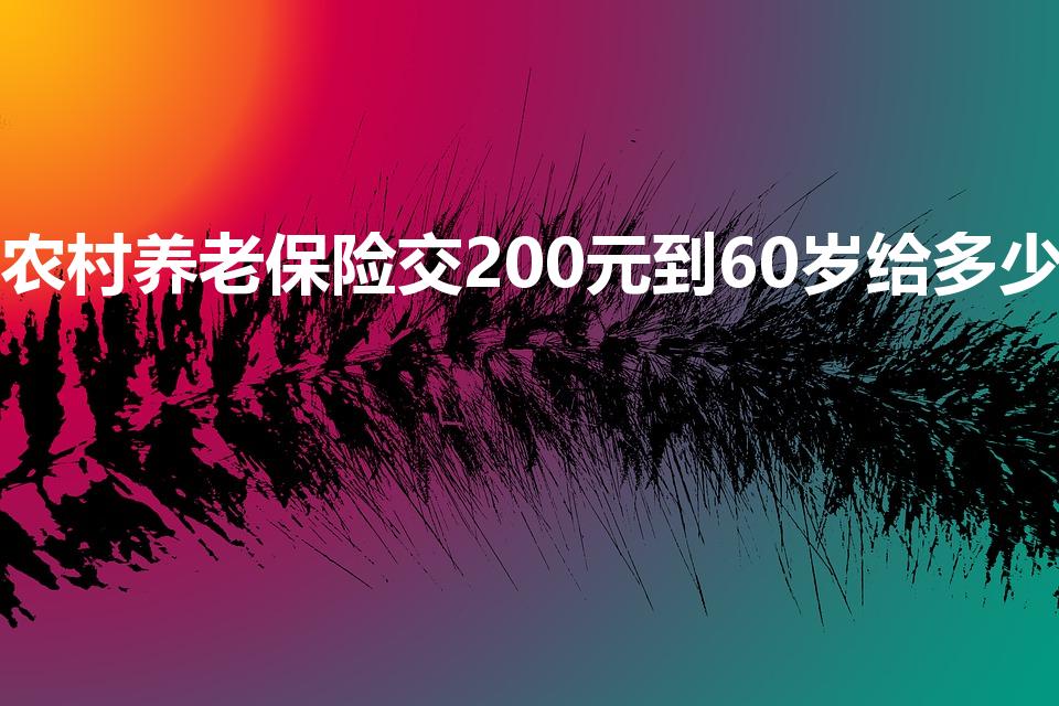 农村养老保险交200元到60岁给多少
