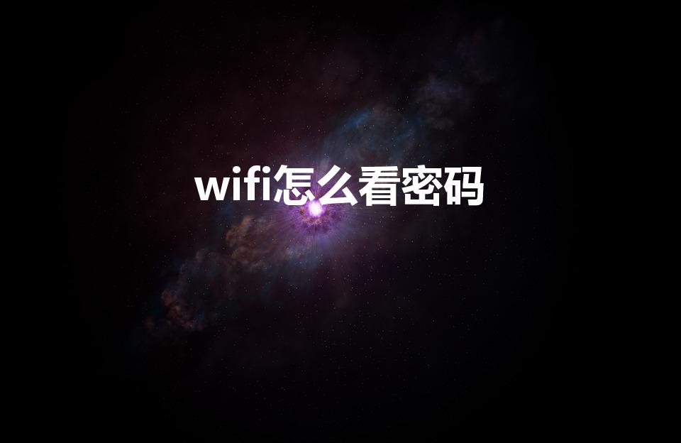 wifi怎么看密码（wifi密码怎么看呀!）
