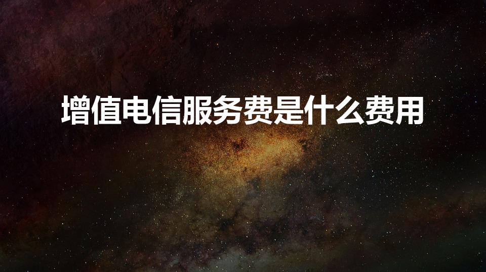 增值电信服务费是什么费用（电信增值服务费是什么）