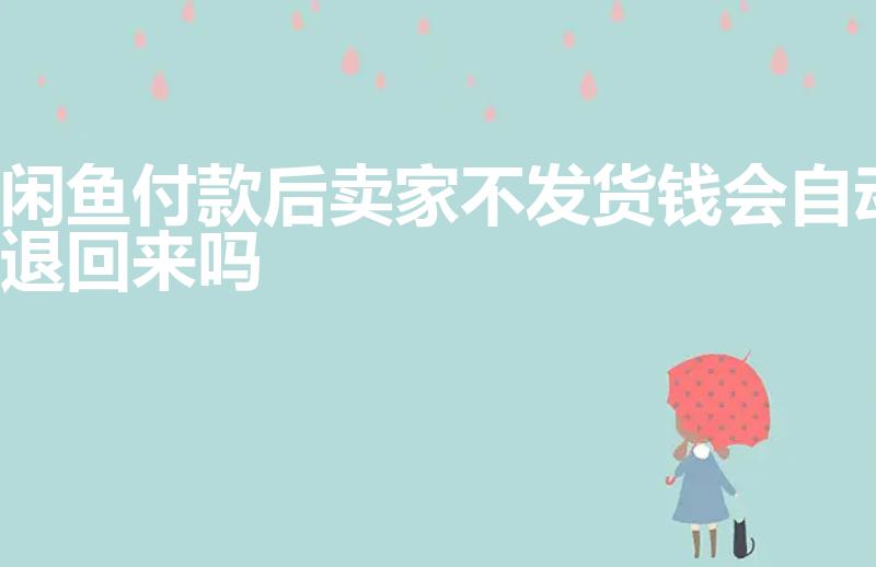 闲鱼付款后卖家不发货钱会自动退回来吗