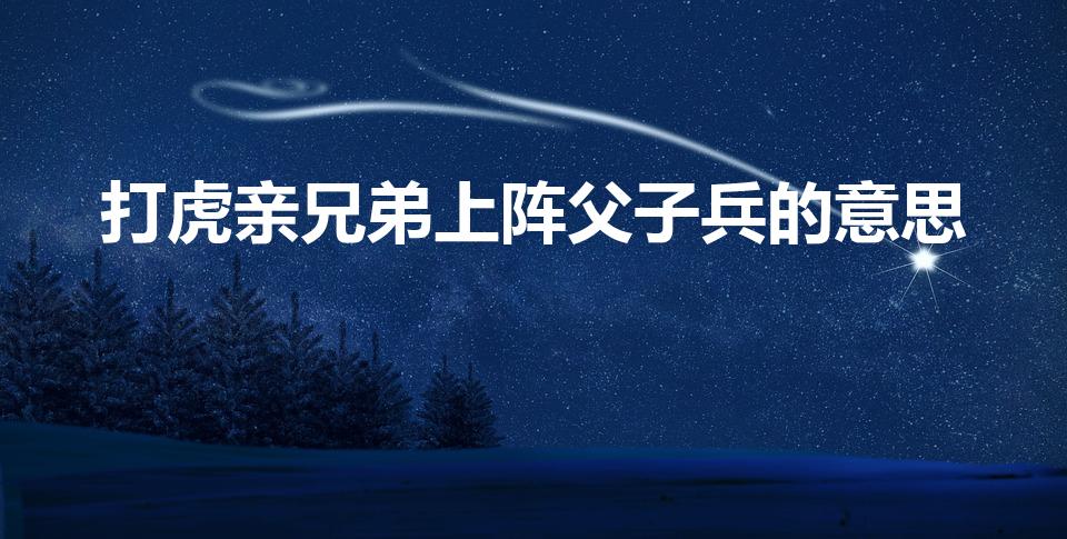 打虎亲兄弟上阵父子兵的意思（上阵父子兵是什么意思）