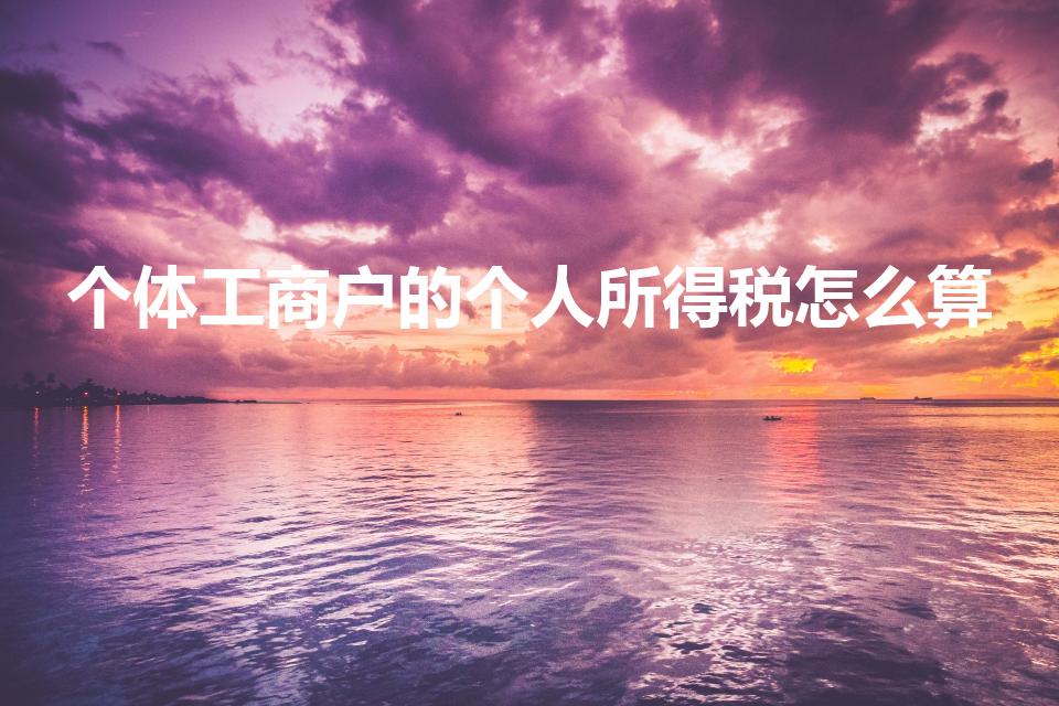 个体工商户的个人所得税怎么算（个体工商户个税怎么计算）