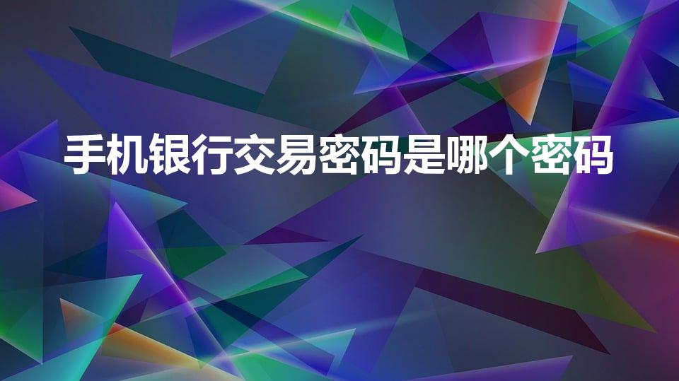 手机银行交易密码是哪个密码（手机银行显示交易密码是什么）