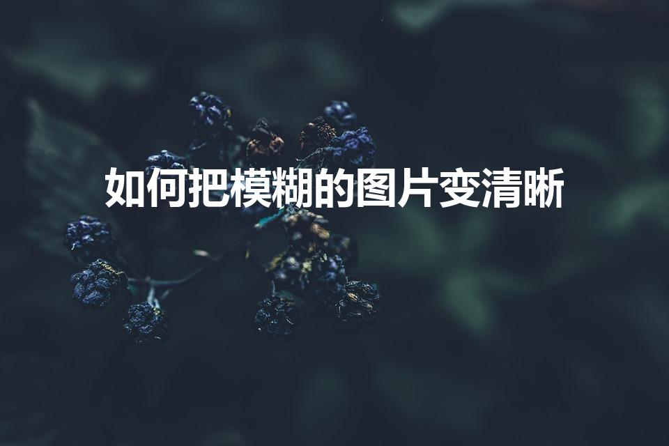 如何把模糊的图片变清晰（怎么把模糊的照片变成高清图片）
