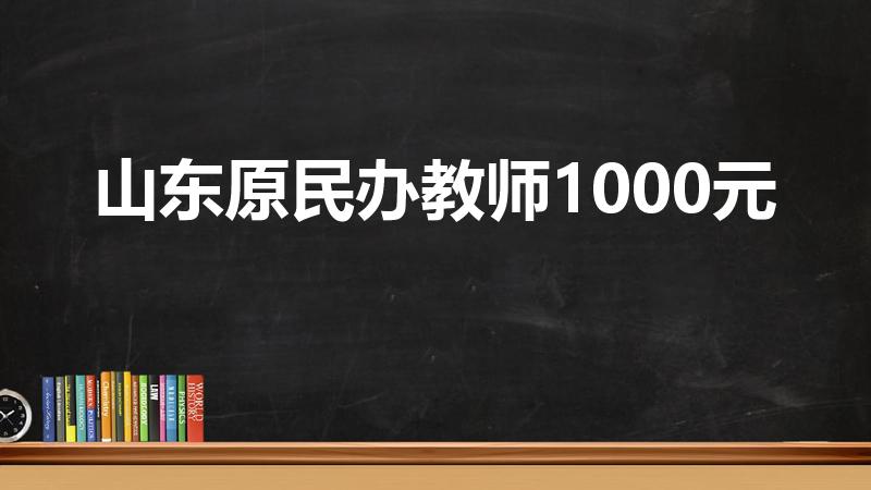 山东原民办教师1000元（山东原民师最新政策出台）