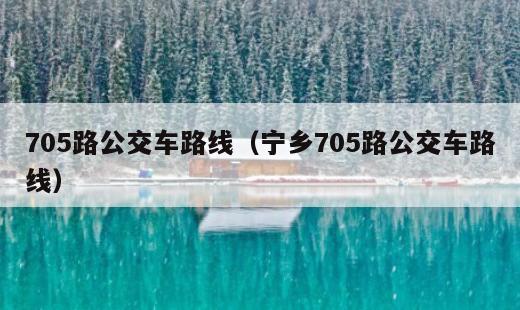 705路公交车路线？宁乡705路公交车路线