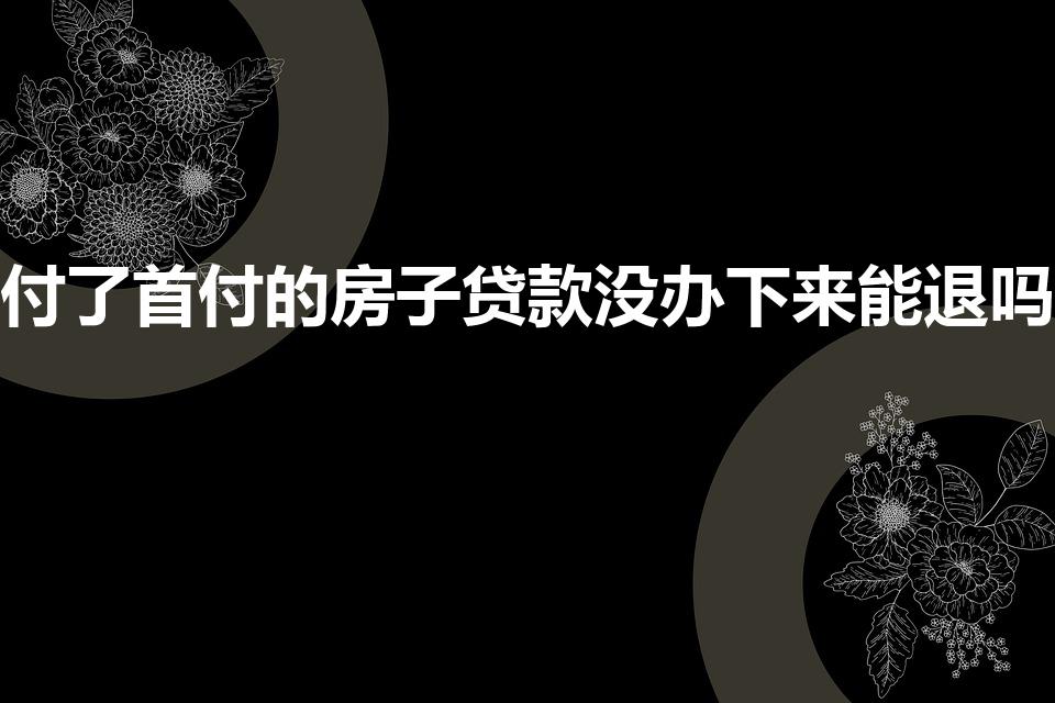 付了首付的房子贷款没办下来能退吗