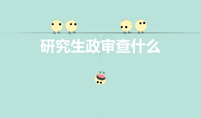 研究生政审查什么（研究生政审都审什么）