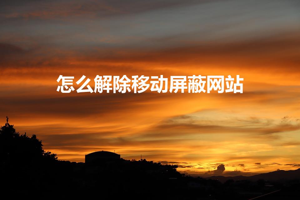 怎么解除移动屏蔽网站（手机如何解除网站拦截）