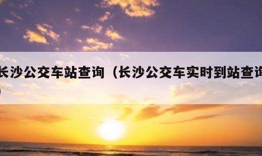 长沙公交车站查询？长沙公交车实时到站查询