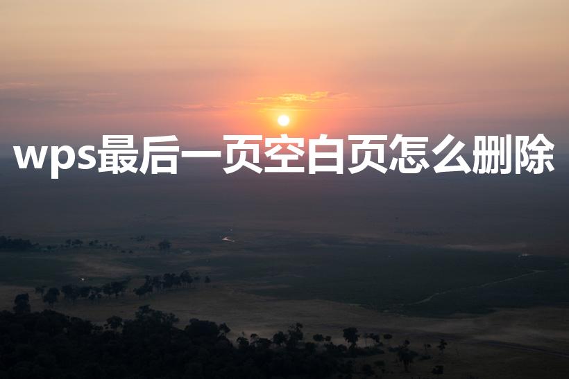 wps最后一页空白页怎么删除（wps末尾空白页删不掉）