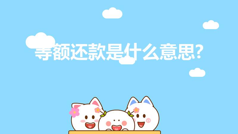 等额还款是什么意思?（等额还款是什么意思啊）