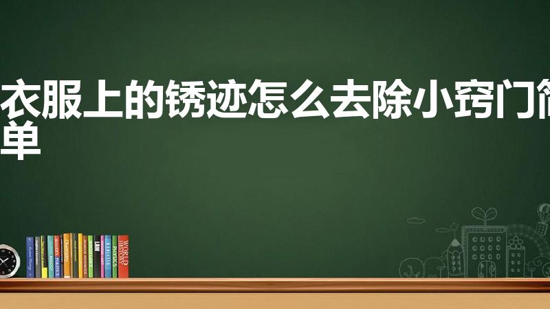 衣服上的锈迹怎么去除小窍门简单（衣服上的锈迹怎么去除）