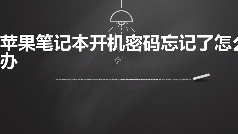 苹果笔记本开机密码忘记了怎么办