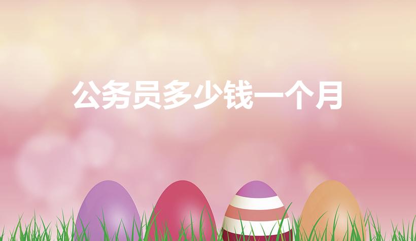 公务员多少钱一个月（公务员一个月工资多少）